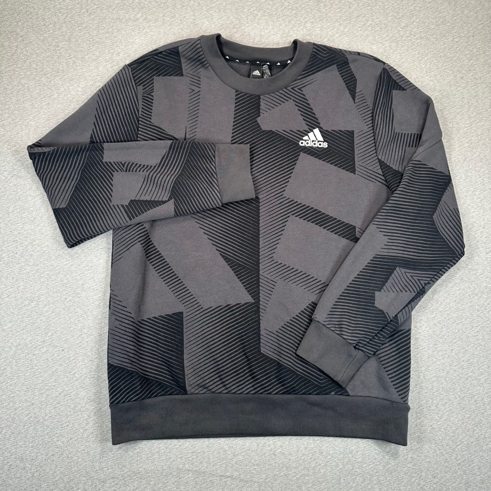 Adidas Crewneck Sweatshirt Mens Large Primegreen Geometric Graphic AOP H18417